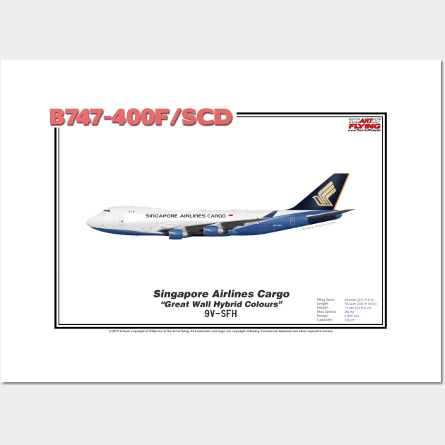 Boeing B747-400F/SCD - Singapore Airlines Cargo "Great Wall Hybrid Colours" (Art Print) Wall Art by TheArtofFlying